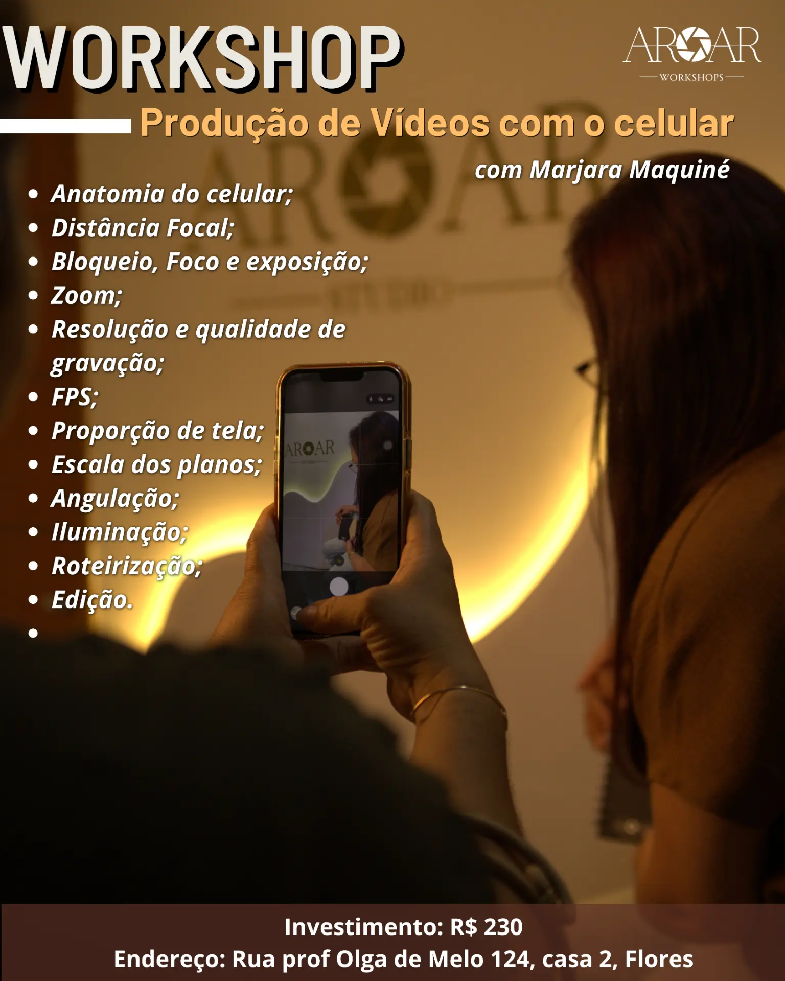 Banner do workshop Produção de vídeos com o celular